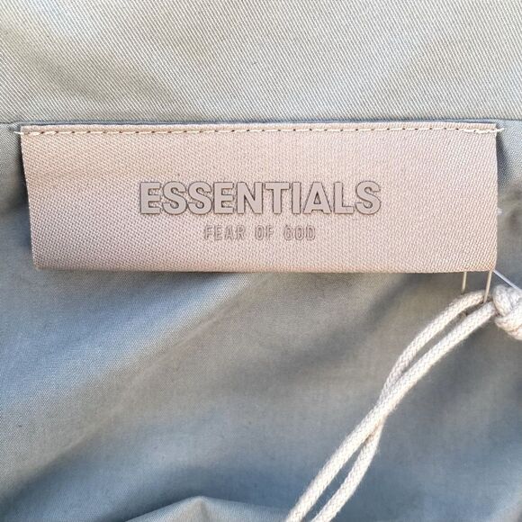 NWT New Fear of God Essentials Long Twill Coat Sycamore Grayish Green Medium - Picture 11 of 16